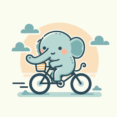 funny elephant riding a bike