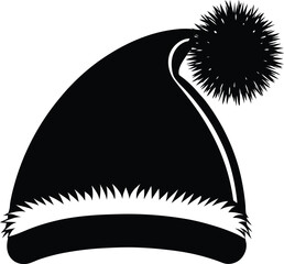 Santa hat silhouette vector graphic design element