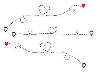 Dotted Line Route Long Distance Relationship T-shirt Design