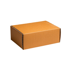 A light brown corrugated cardboard box