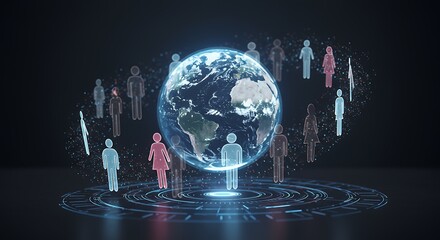 Global Unity: Diverse Digital Network Celebrating World Population Day