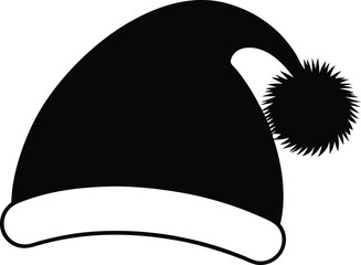 Santa hat silhouette vector graphic design element