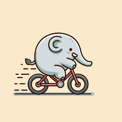 funny elephant riding a bike