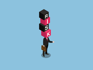 Business Risk and Uncertainty 3d isometric vector illustration