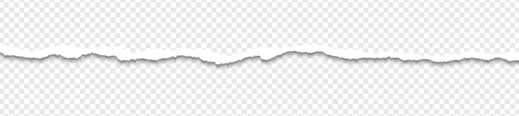 Realistic torn paper edges vector, paper strips