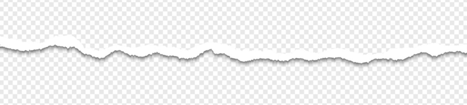 Realistic torn paper edges vector, paper strips