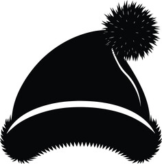 Santa hat silhouette vector graphic design element