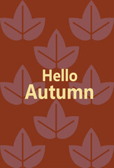 Autumn simple poster set. Autumn flyer set of designs Scandinavian mosaic. Banner autumn elements. Autumn design poster. Vector illustration.	