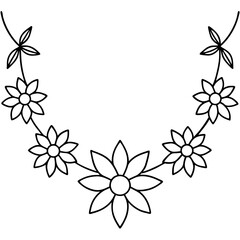 Simple Petal Garland Outline
