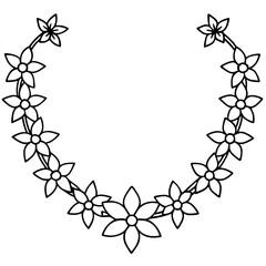 Simple Petal Garland Outline