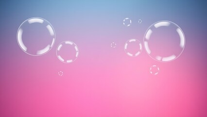 Fototapeta premium Abstract thought bubbles float against gradient background, representing creative ideas in minimalist style.