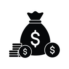 Money Bag Dollar Coins Financial Wealth Savings Investment Graphic