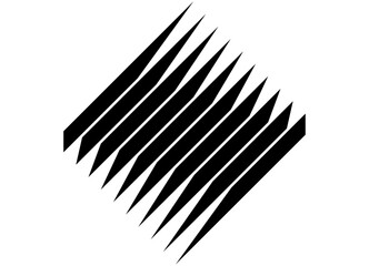 Striped vector pattern of black sharp lines on a white background, Modern design element. Technological Vector background of lines. For covers, cards, advertising. packaging. Geometric shape, logo
