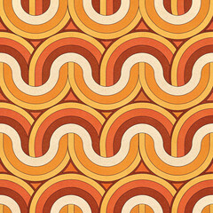 "Retro Arch Pattern in Warm Earthy Tones"

