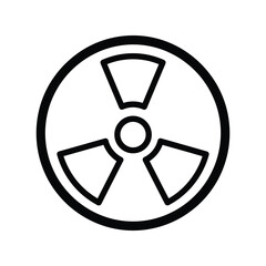 Nuclear radiation hazard outline symbol, danger sign, radioactive warning icon
