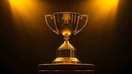 A gleaming gold trophy on display, representing achievement and excellence.