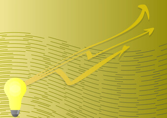 light bulb with business graph illustrating a concept of hoe an idea can bring economical growth