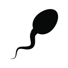 Sperm Cell Silhouette Vector, Male Reproduction Biology, Fertilization Microorganism Graphic