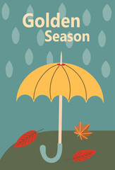 Autumn simple poster set. Autumn flyer set of designs Scandinavian mosaic. Banner autumn elements. Autumn design poster. Vector illustration.
