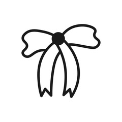 Bow line Icon. Black Ribbon