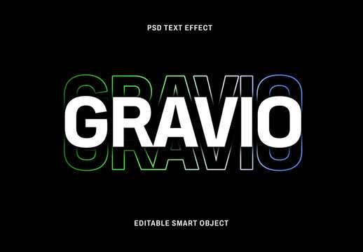 Stacked Outlined Text Effect