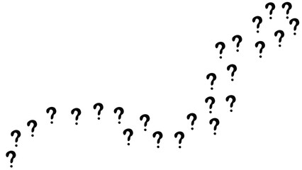 Background with a row of question marks.