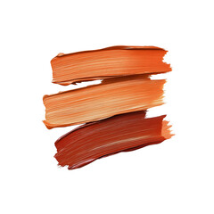Three shades of makeup product swatches on transparent background, cut out, PNG 3D Digital Art, clip art.