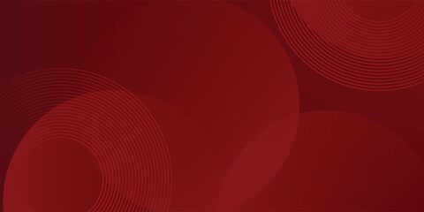Abstract red background with glowing curve lines. Modern shiny red gradient geometric circle lines pattern. Futuristic concept. Suit for banner, brochure,