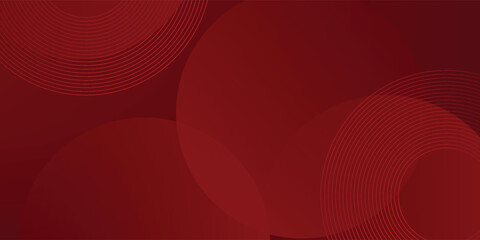 Abstract red background with glowing curve lines. Modern shiny red gradient geometric circle lines pattern. Futuristic concept. Suit for banner, brochure,