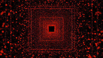 Fantastic animate of an astral tunnel or travel wormhole with neon lights and brights. Concept of space, energy , Abstract red vortex time portal background.
