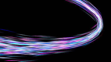 High speed line abstract technology background digital fiber hi tech concept. Speed light line blurred on dark background, Data fast transfer simulation.