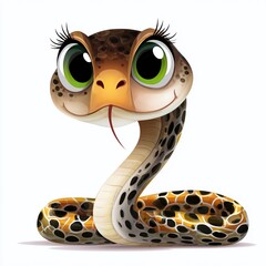 Fototapeta premium Adorable Cartoon Garter Snake A Delightful Illustration of a Harmless Reptile