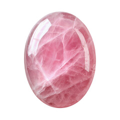 Fototapeta premium Captivating Polished Rose Quartz Gemstone Cabochon in a Smooth Oval Shape, Embodying Love and Emotional Healing, Ideal for Exquisite Jewelry Design, Holistic Wellness Practices, or Serene Decorative A