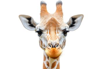 African giraffe isolated on white background