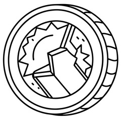 Worn Gold Coin Outline