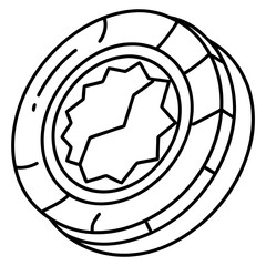 Worn Gold Coin Outline