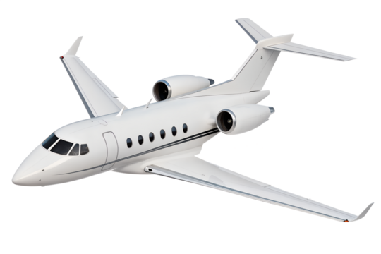 Isolated jet airplane on white for air travel and aviation