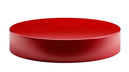 Red podium stage offers a minimalist design element for product showcases and presentations with a clean, sleek, and modern aesthetic.