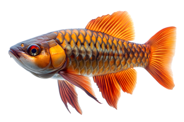 Asian red arowana fish isolated isolated on white background