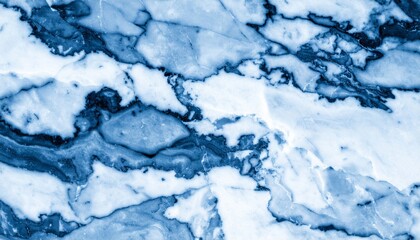 Fototapeta premium Detailed Blue and White Veined Marble Texture Abstract Stone Background