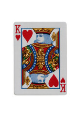 King of Hearts Playing Card Isolated on White Background