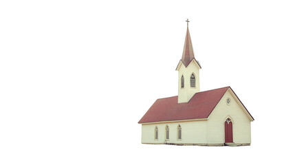 Fototapeta premium Historic Church of St. Mary isolated on white background