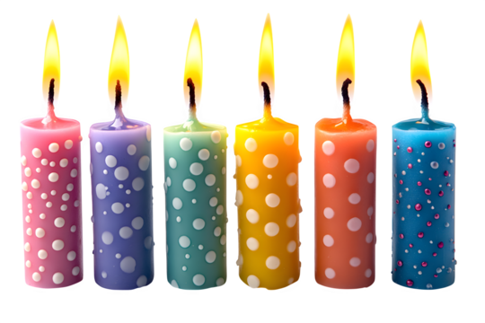 Birthday candles set isolated on white background