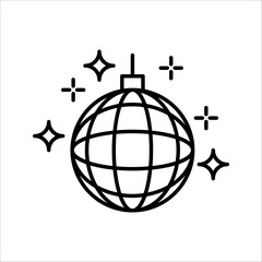 party ball Icon. Symbol isolated white background. vector illustration. color editable.