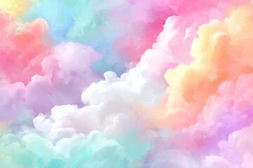 Fototapeta premium Pastel cloudscape, vibrant colors, soft hues
