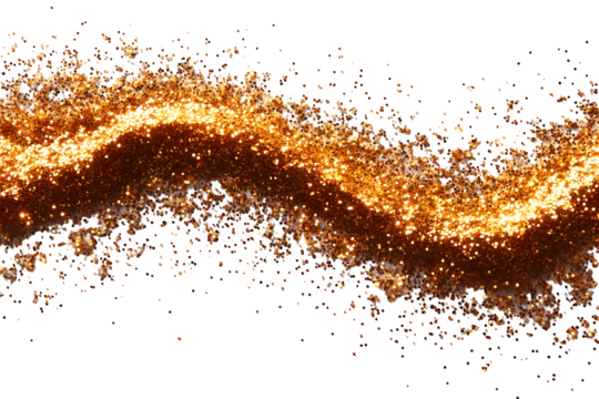 Gold sparkles on white background. White circle shape for text and design