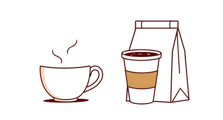 coffee vector, caffeine cup, cafe logo, drink packet, coffee packaging, morning coffee, beverage cup, disposable cup, coffee pouch, coffee set, coffee break, coffee illustration, caffeine icon, warm d