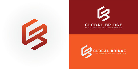 Modern GB monogram logo for logistics and shipping. Its geometric design symbolizes global connections, precision, and reliable service, perfect for efficient transport solutions.