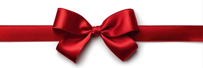 Red satin ribbon bow on white background (1)