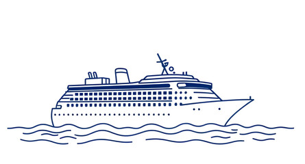 Obraz premium cruise ship vector illustration